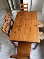4-zits tafel en 4 stoelen + 2 banken, Gebruikt, 100 tot 150 cm, Modern, Vier personen