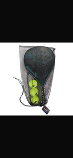 Padelraket + 3 ballen blauw-rood-zwart, Ophalen, Zo goed als nieuw, Fitnessbal