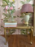 Queen Ann vintage rechthoekige bijzettafel goud, Ophalen, Zo goed als nieuw, 25 tot 50 cm, Rechthoekig