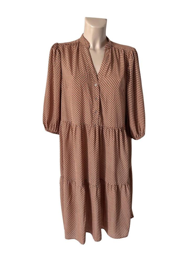 Co’Couture jurk L, Kleding | Dames, Jurken, Zo goed als nieuw, Maat 38/40 (M), Bruin, Onder de knie, Ophalen of Verzenden