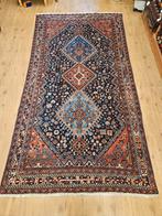 Vintage handgeknoopt perzisch tapijt qashqai 319x170, 200 cm of meer, 150 tot 200 cm, Gebruikt, Rechthoekig