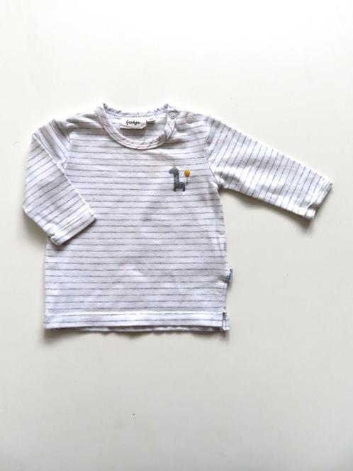 Shirtje Wit Streepje Feetje mt 56 (L03), Kinderen en Baby's, Babykleding | Maat 56, Zo goed als nieuw, Jongetje, Shirtje of Longsleeve
