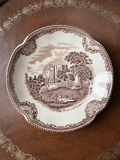 Antieke Engele gebakbordjes set van 6st., Antiek en Kunst, Antiek | Servies los, Ophalen of Verzenden
