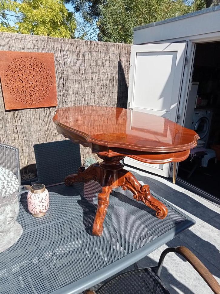 Antieke Houten Salontafel met Gedraaide Poot, Huis en Inrichting, Tafels | Salontafels, Gebruikt, 50 tot 75 cm, 50 tot 100 cm