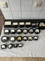 Partij vintage paneelmeters , volt , ampere micro amp meters, Antiek en Kunst, Ophalen of Verzenden