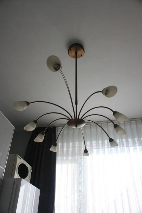Plafondlamp, Huis en Inrichting, Lampen | Plafondlampen, Gebruikt, Glas, Metaal, Ophalen