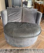 Loveseat grijs leer/stof, Huis en Inrichting, Ophalen, Tweepersoons, Leer, Zo goed als nieuw