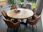 Ronde eettafel, Huis en Inrichting, Tafels | Eettafels, Ophalen, Gebruikt, Rond, Vijf personen of meer