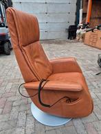 Leren Relaxfauteuil met Draaivoet, Ophalen, Gebruikt, ., 75 tot 100 cm