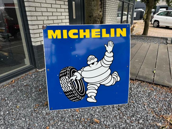Vintage Emaille Michelin Reclamebord XL, Antiek en Kunst, Antiek | Emaille, Ophalen