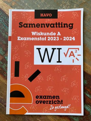 Wiskunde A samenvatting examenstof 2023-2024 beschikbaar voor biedingen