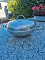 Fissler Wokpan + wokrooster - Zeer Goede Staat, Huis en Inrichting, Keuken | Potten en Pannen, Ophalen of Verzenden, Zo goed als nieuw
