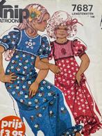 Vintage patroon - lange kinder jurk maat 146 - knip 7687, Hobby en Vrije tijd, Kledingpatronen, Knippie, Gebruikt, Ophalen of Verzenden