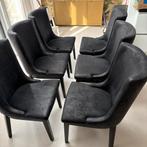 6 prachtige Rofra Home Eetkamerstoelen zwart, Ophalen, Gebruikt, Zwart, Stof