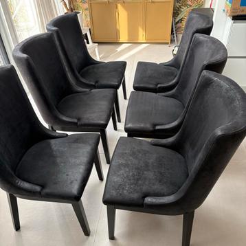 6 prachtige Rofra Home Eetkamerstoelen zwart beschikbaar voor biedingen