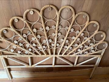 Bamboe hoofdbord bed 160  beschikbaar voor biedingen