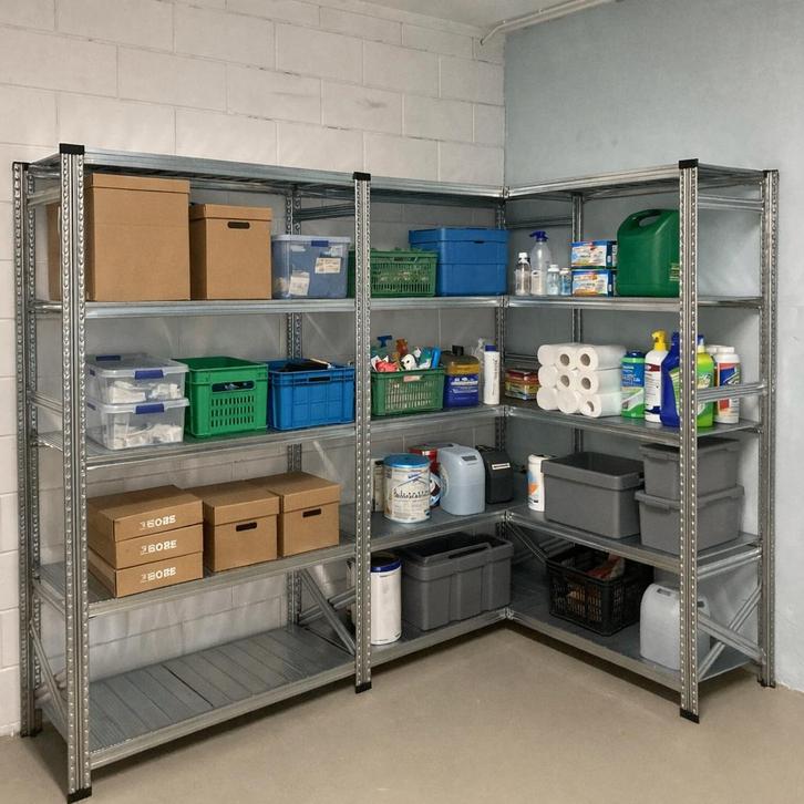 Stevige kast voor de berging met open hoek, Huis en Inrichting, Kasten | Stellingkasten, Nieuw, Ophalen of Verzenden