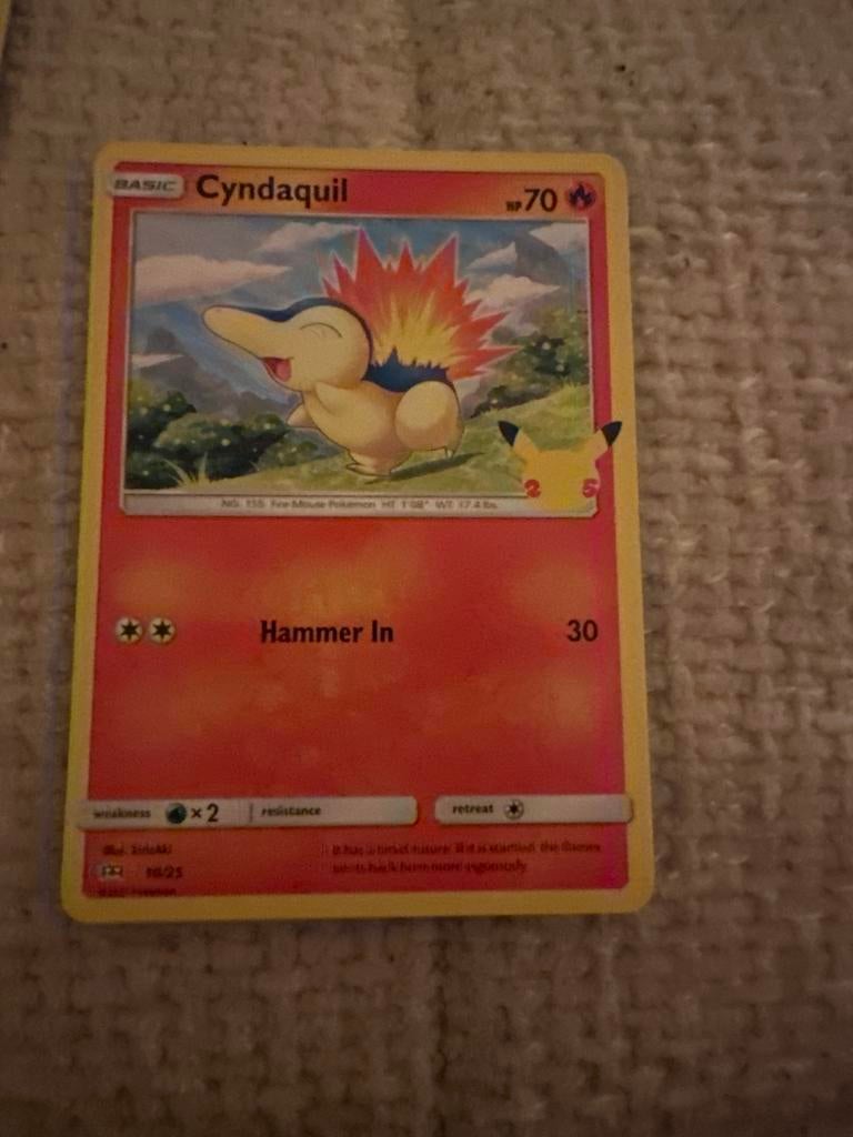 Pokémon Kaart Cyndaquil - Celebrations Set, Ophalen of Verzenden, Zo goed als nieuw, Losse kaart