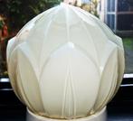 4x Antiek Geel Glazen Jugendstil Thabur Lamp Bollamp - €70PS, Ophalen of Verzenden