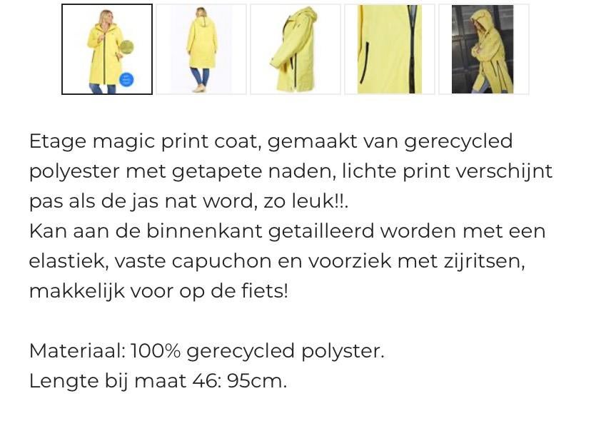 Rode regenjas maat 46/48 van het merk Etage, Kleding | Dames, Grote Maten, Ophalen of Verzenden, Zo goed als nieuw, Rood, Jas of Mantel