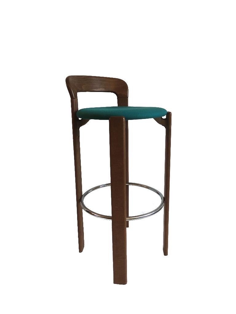 Prachtige vintage Hay Rey Bruno Rey design hoge barkruk, Ophalen, Gebruikt, Met voetsteun, Hout