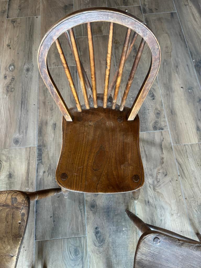 Set van 4 antieke houten Windsor stoelen, Ophalen