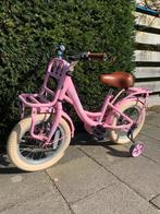 Roze kinderfiets 14 inch met zijwielen, Ophalen, Zo goed als nieuw, Minder dan 16 inch, Zijwieltjes