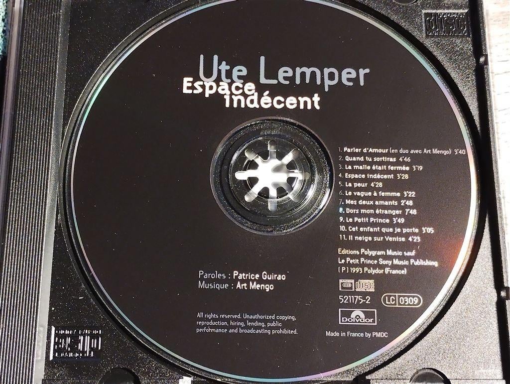 Ute Lemper - Espace Indécent, Ophalen of Verzenden, 1980 tot heden, Zo goed als nieuw, Jazz