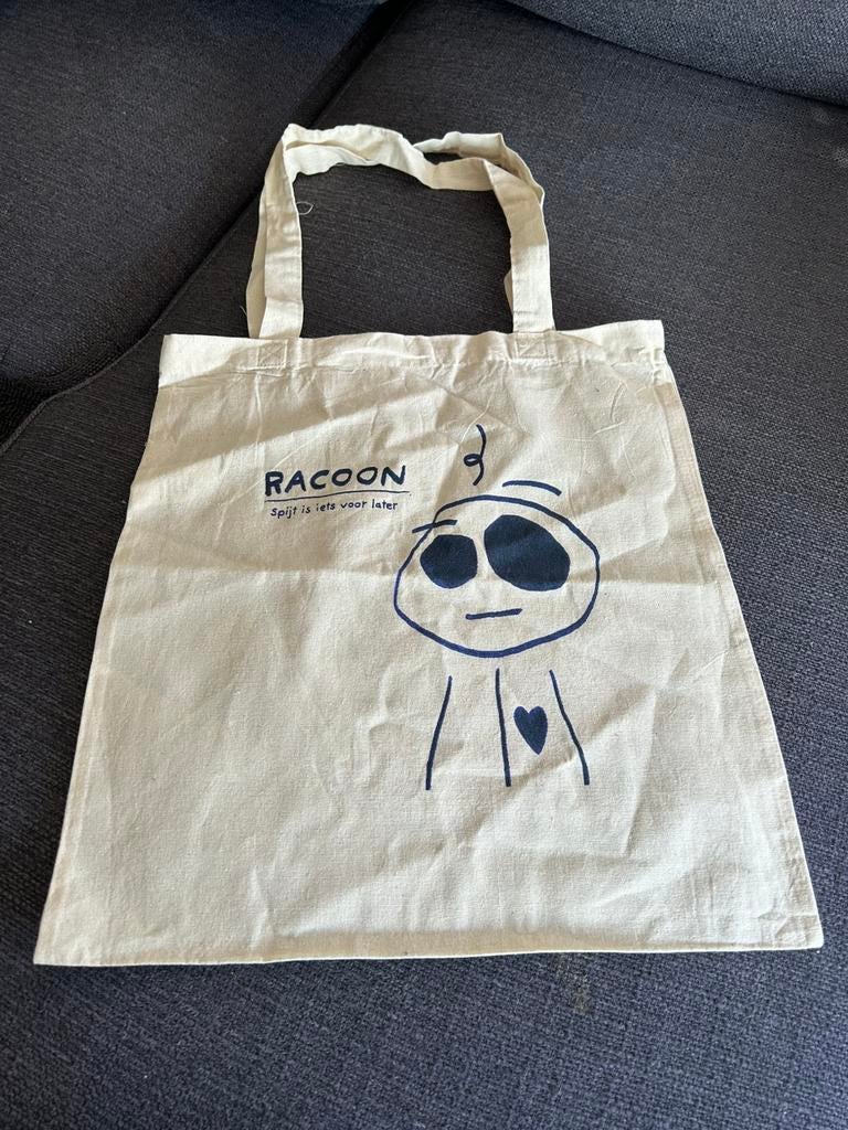Linnen Tas Racoon - Spijt is iets voor later, Ophalen of Verzenden, Nieuw