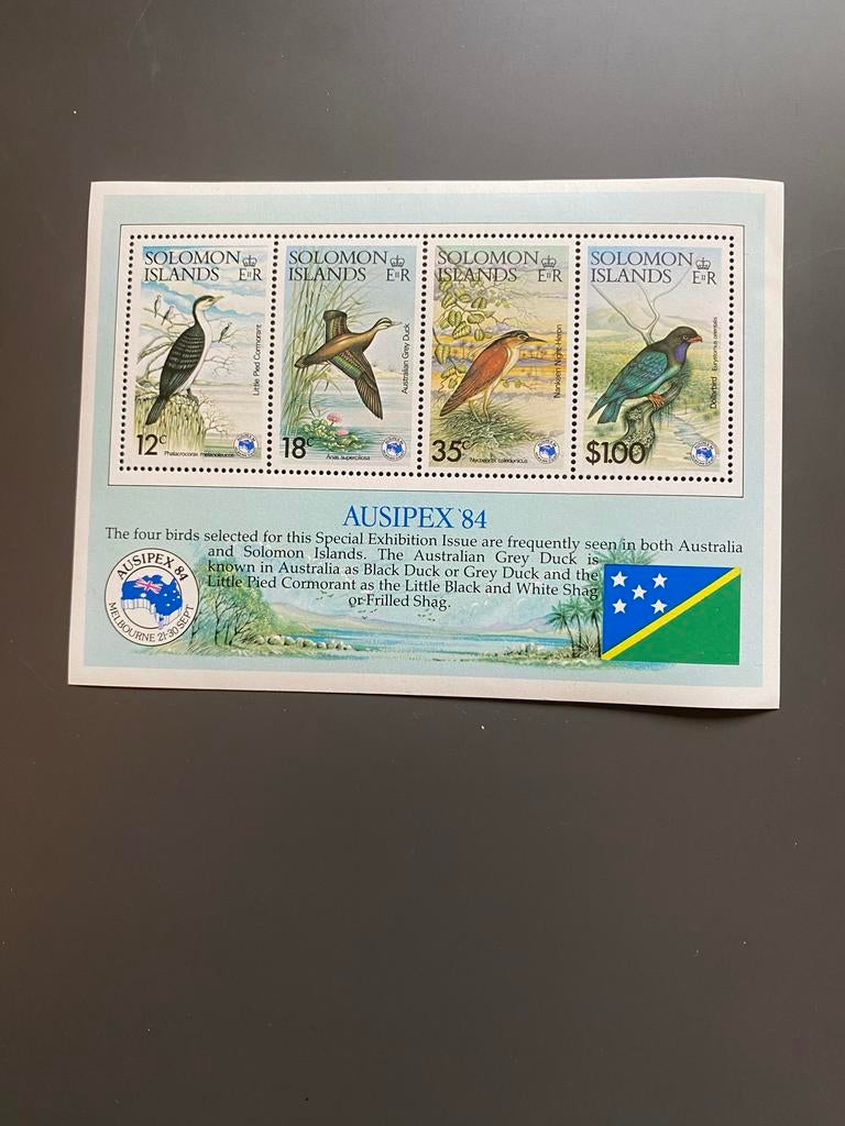 Postzegelvel Solomon Islands 1984 -VOGELS - postfris, Ophalen of Verzenden, Postfris