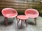 Tuinset – 2 stoelen + tafeltje (coral/terracotta kleur), Tuin en Terras, Tuinsets en Loungesets, Ophalen, Gebruikt, Kunststof