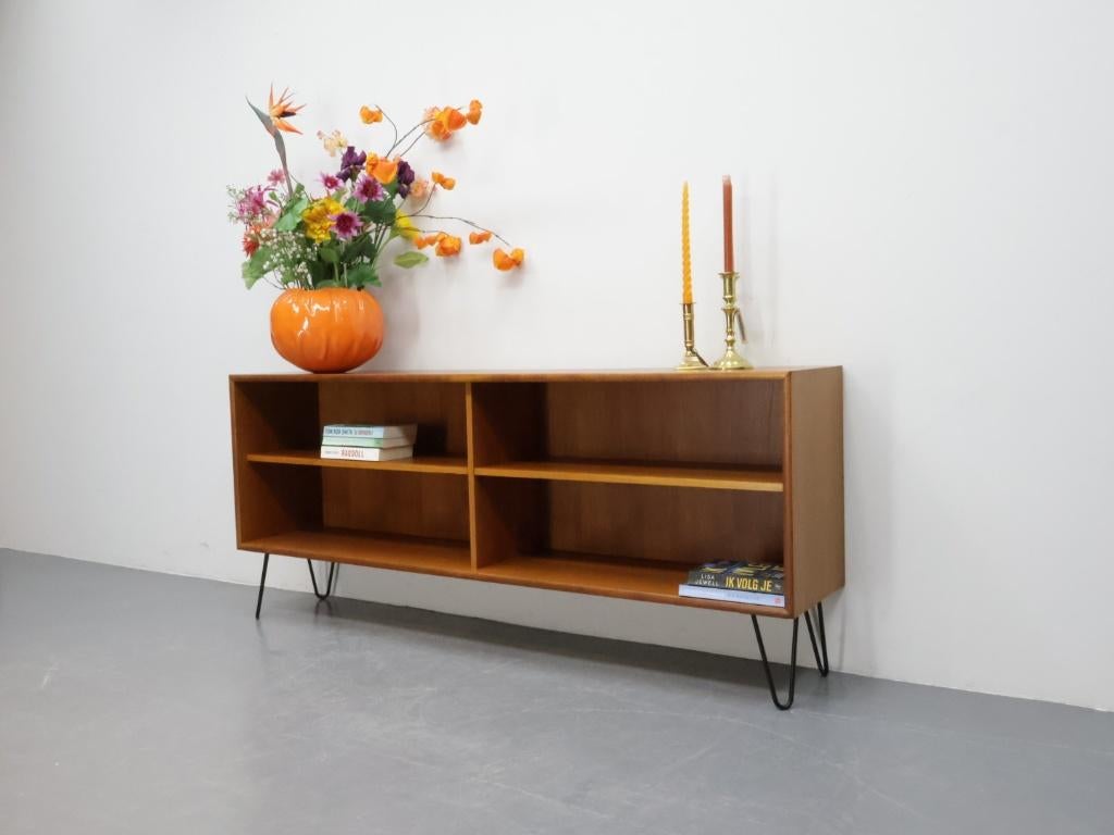 Vintage dressoir | Teak | Hairpin poten, Huis en Inrichting, Kasten | Dressoirs, Ophalen, Gebruikt, ., 150 tot 200 cm