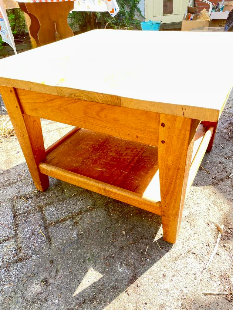 Teak houten salontafel, Ophalen