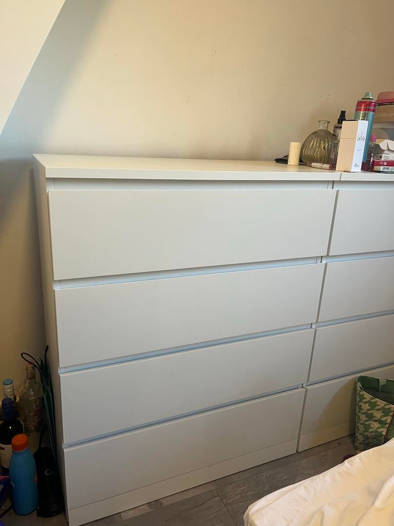 Ikea Malm ladekast wit - 4 lades, Ophalen, Gebruikt, 100 tot 150 cm, 50 tot 100 cm