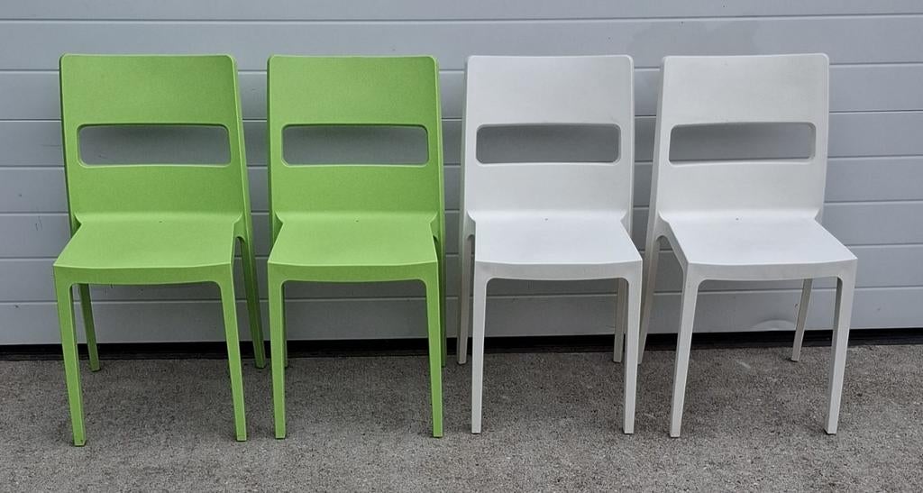 24 x Scab Sai terrasstoelen cafe kantine horeca stoelen tuin, Kunststof, Wit, Ophalen of Verzenden, Zo goed als nieuw