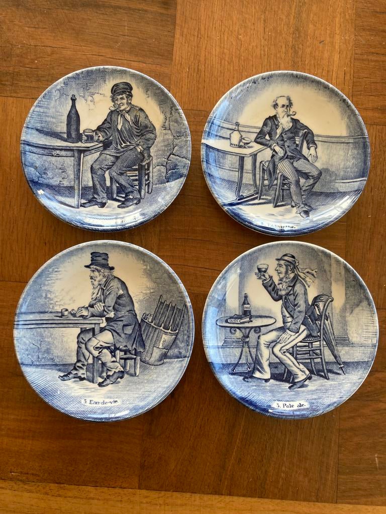 Vintage delfts blauwe bordjes, Antiek en Kunst, Ophalen of Verzenden