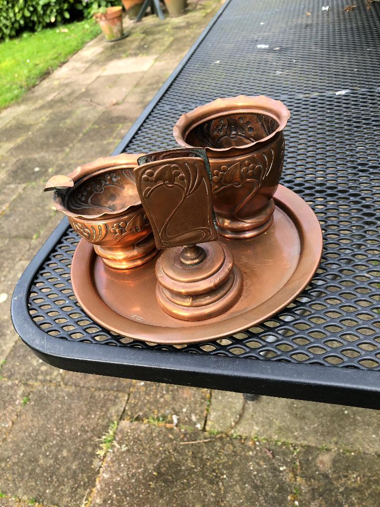 Antiek rookstel Jugendstil, Ophalen, Koper