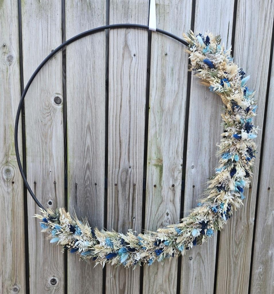 2 KRANSEN MET DROOGBLOEMEN 80 DIAMETER, Huis en Inrichting, Woonaccessoires | Kransen, Ophalen, Zo goed als nieuw