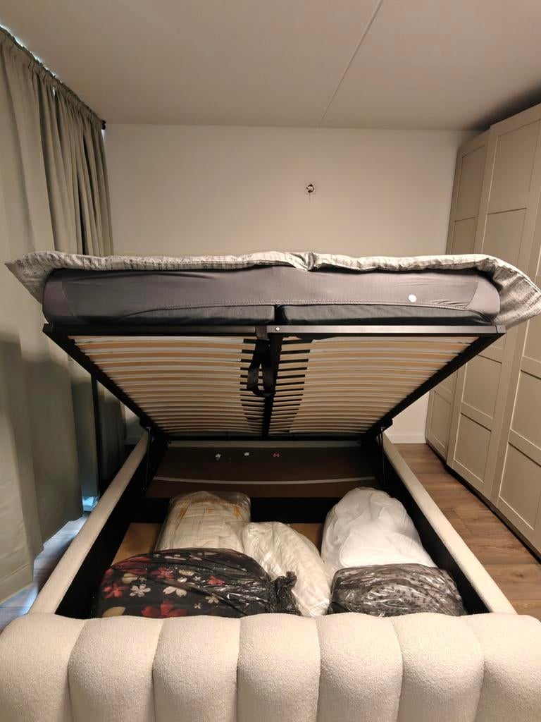 Houten lattenbodem met houten frame 160x200, Ophalen, 200 cm, 160 cm, Hout