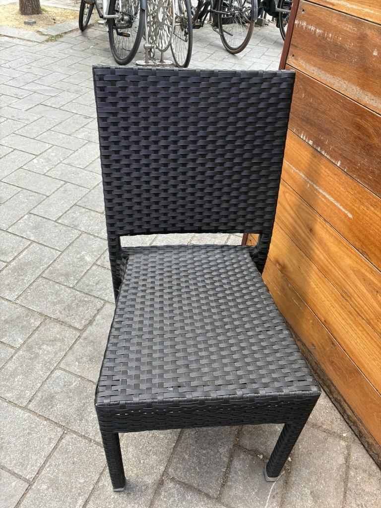 Horeca Terrasstoel - Zwart Wicker Design, Ophalen, Gebruikt, Meubilair