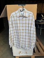 Lorenzini Heren Overhemd - Beige/Blauw Geruit, Made in Italy, Ophalen of Verzenden, Gedragen, Beige, Overige halswijdtes