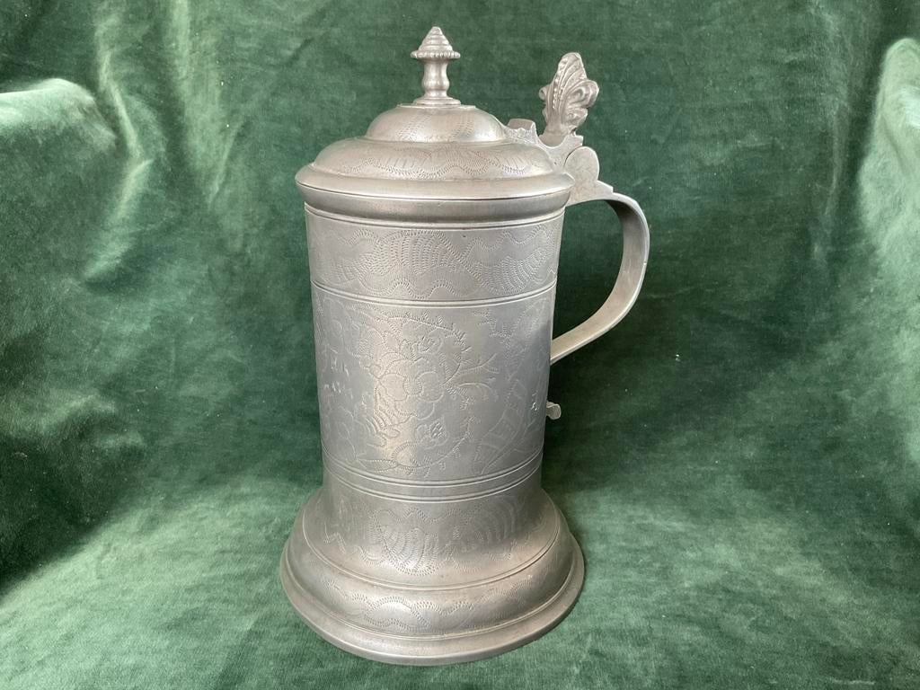 18e eeuwse tinnen kan uit Zürich, Antiek en Kunst, Antiek | Tin, Ophalen of Verzenden