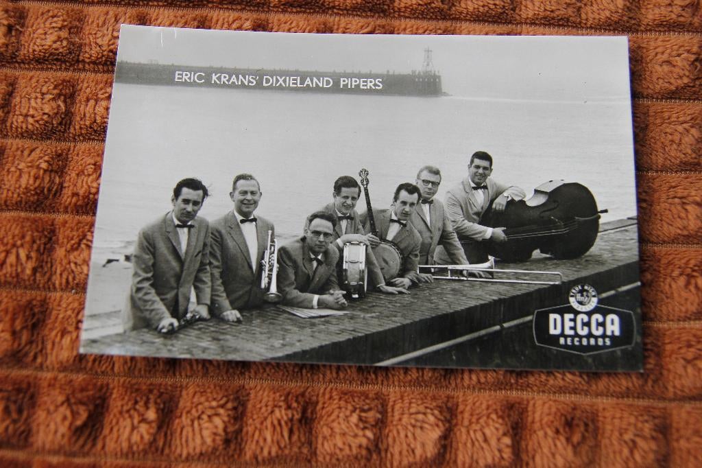Eric Krans dixieland pipers Gesigneerd, Ophalen of Verzenden, Gebruikt, Foto of Kaart, Gesigneerd
