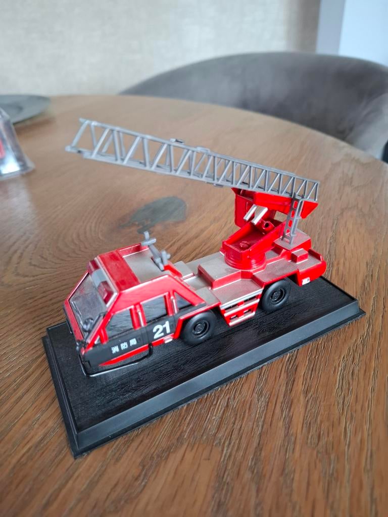 Brandweer ladderwagen Morita Super Gyro Ladder 1985 – 1:64, Overige merken, Auto, Groter dan 1:32, Ophalen of Verzenden