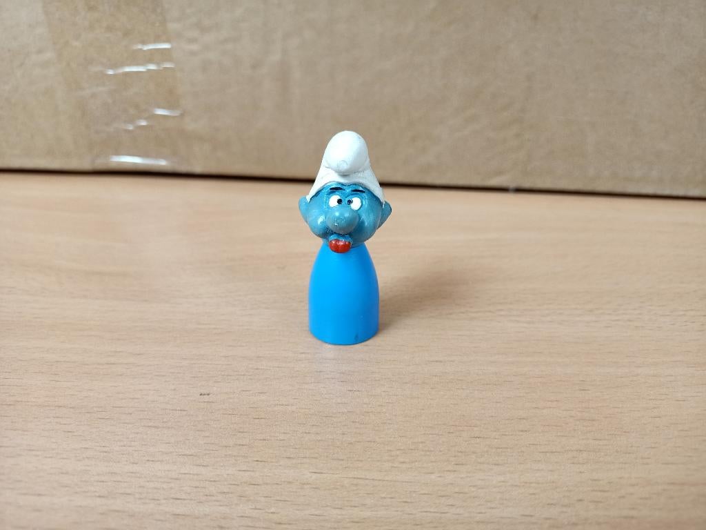 boze smurf blauwe pion - vintage Peyo Schleich, Ophalen, Gebruikt, Overige Smurfen, Poppetje, Figuurtje of Knuffel