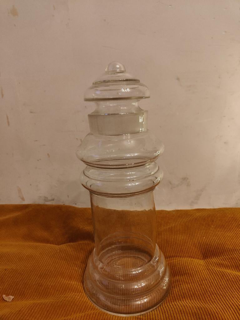 ANTIEKE GLAZEN VOORRAADPOT VENZ, Ophalen of Verzenden