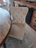 5 beige eetkamerstoelen velvet landelijk, Ophalen of Verzenden