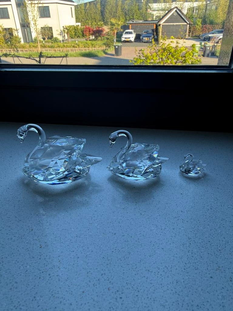 Drie Swarovski Zwanen - Perfecte Staat, Verzamelen, Swarovski, Ophalen of Verzenden, Zo goed als nieuw, Figuurtje