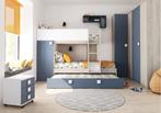 Lio Mineo stapelbed met kast en slaaplade - 90x190 - Witgren