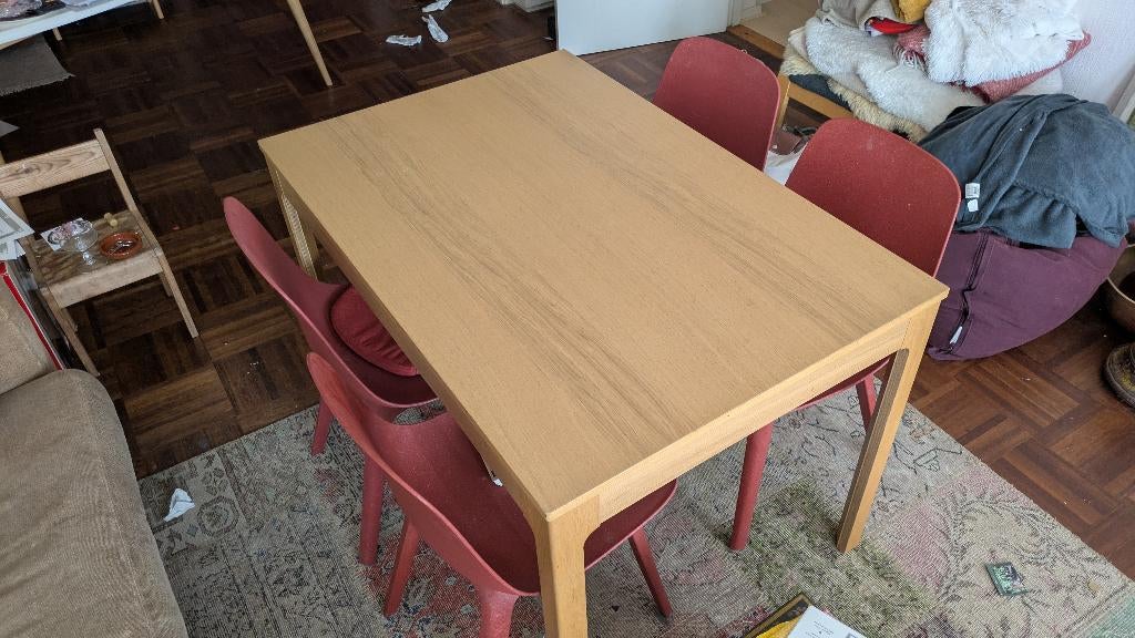 Ikea Ekedalen eiken fineer uitschuifbare eettafel, Huis en Inrichting, Ophalen, Overige materialen, Gebruikt, 100 tot 150 cm